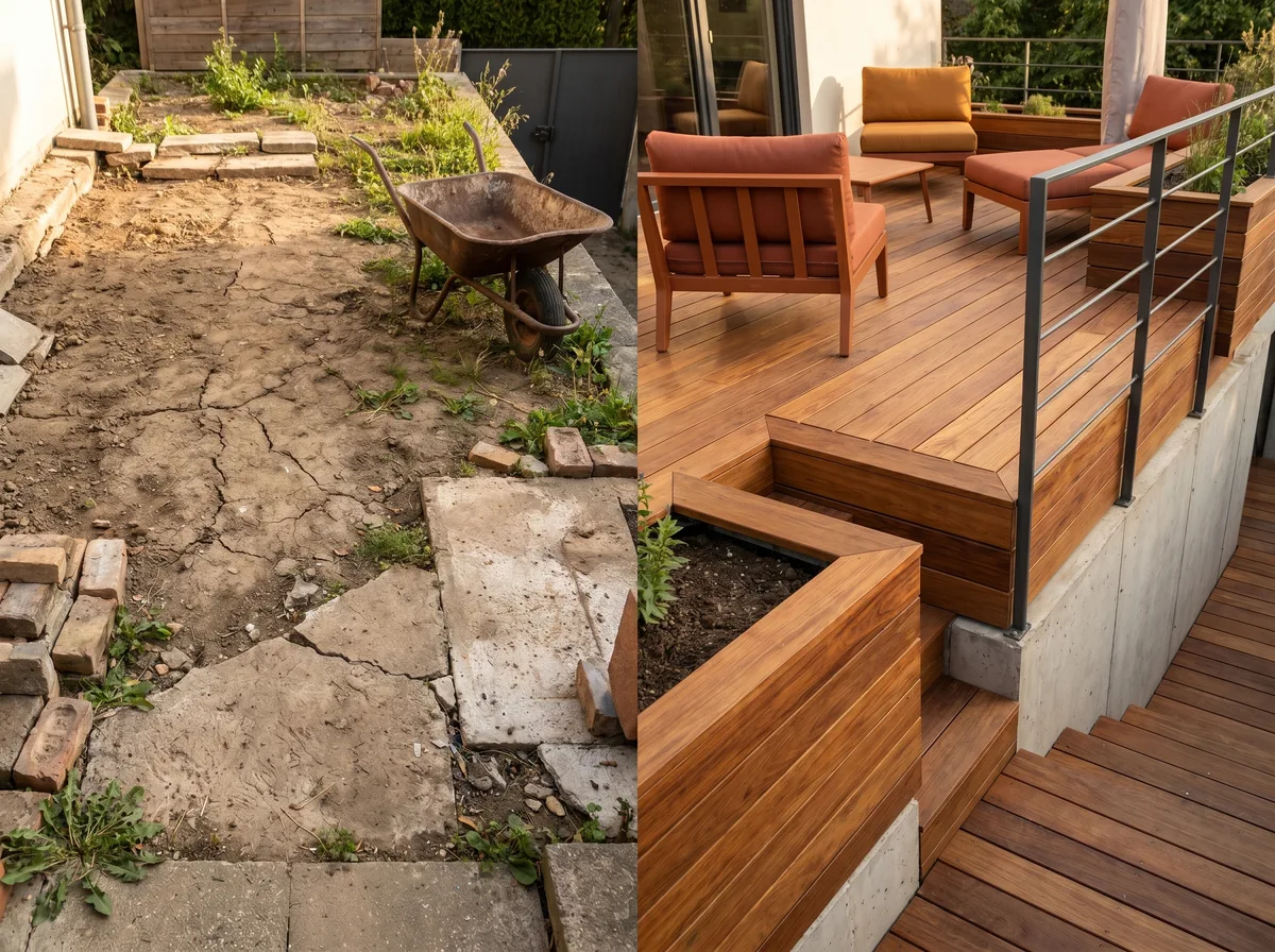 Terrasse før og efter