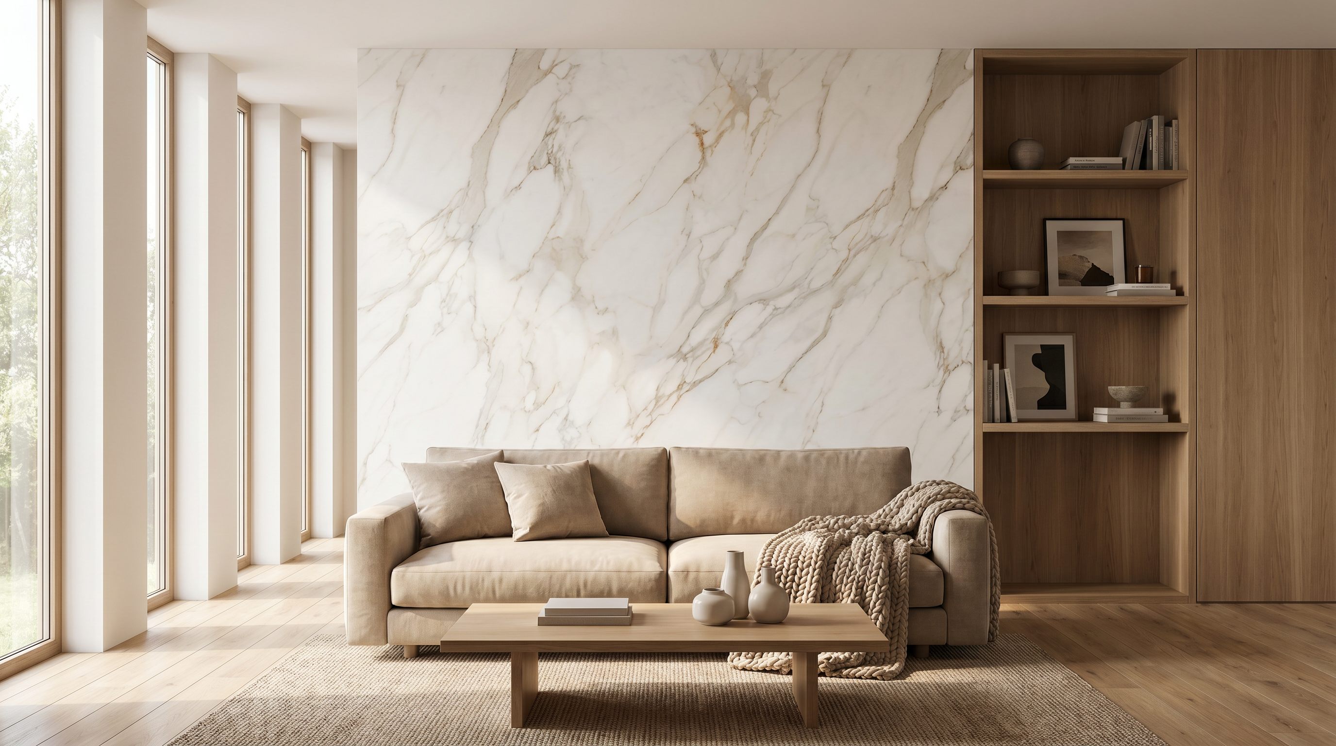 Carrara Gold — inspiration til hvid marmor