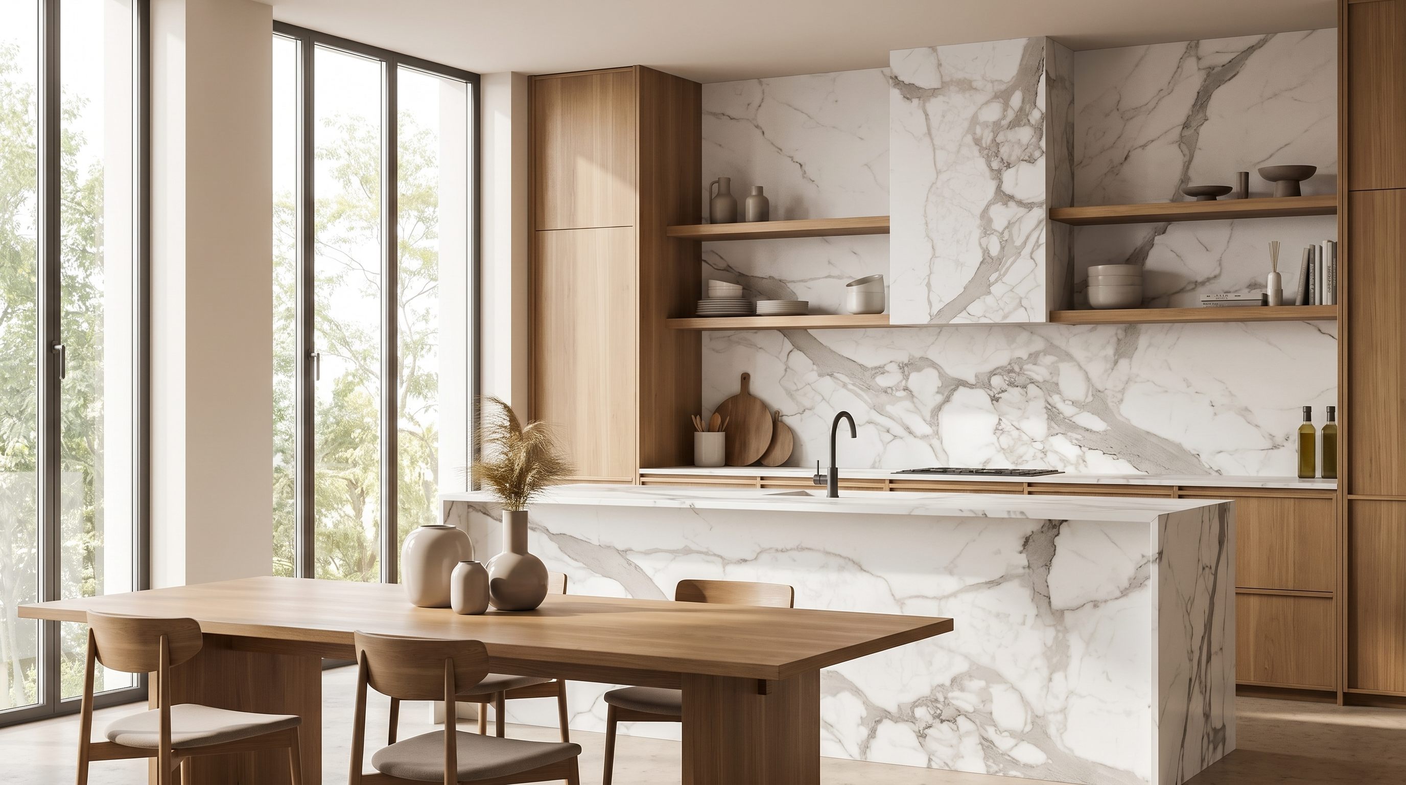 Statuario Natural — inspiration til hvid marmor