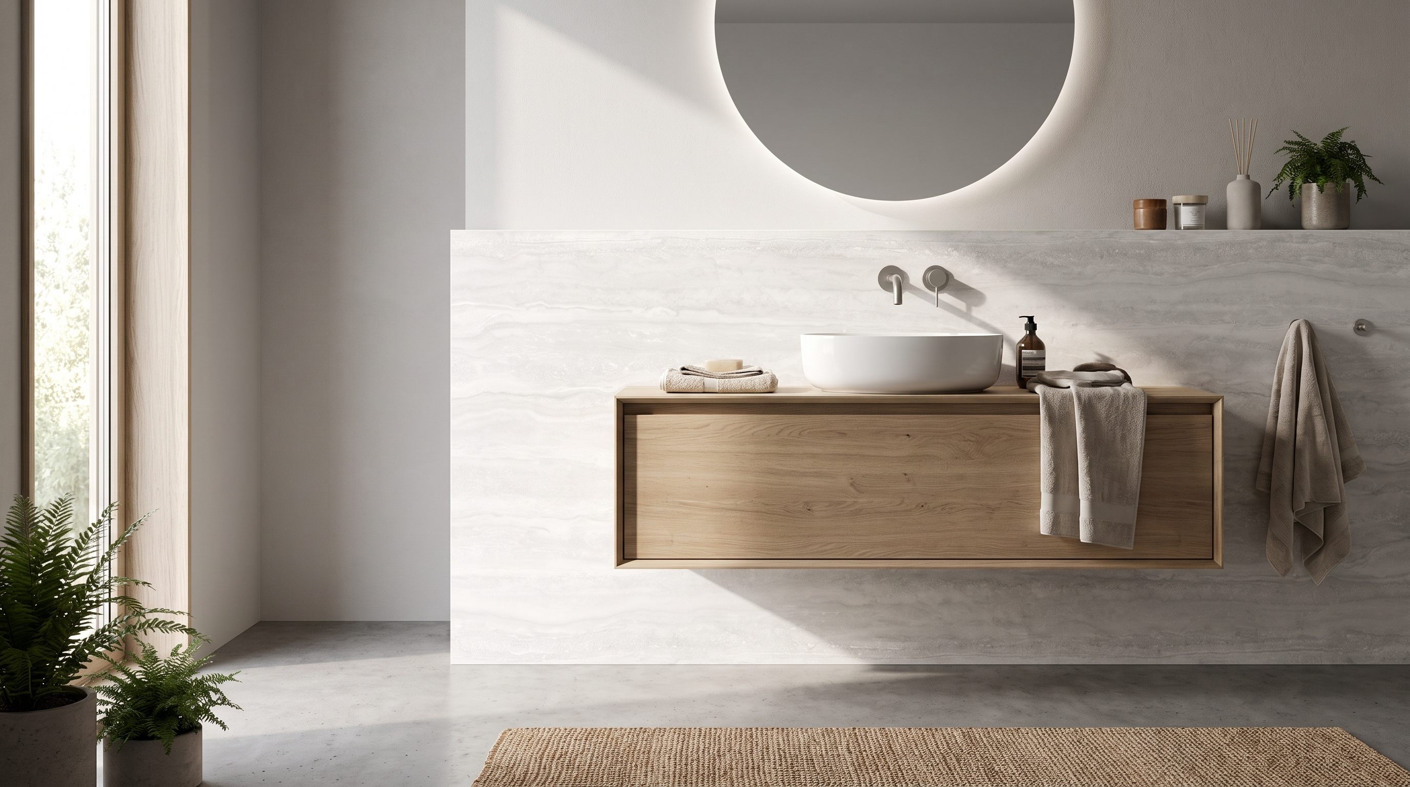 Travertino Silver — inspiration til sten & travertin